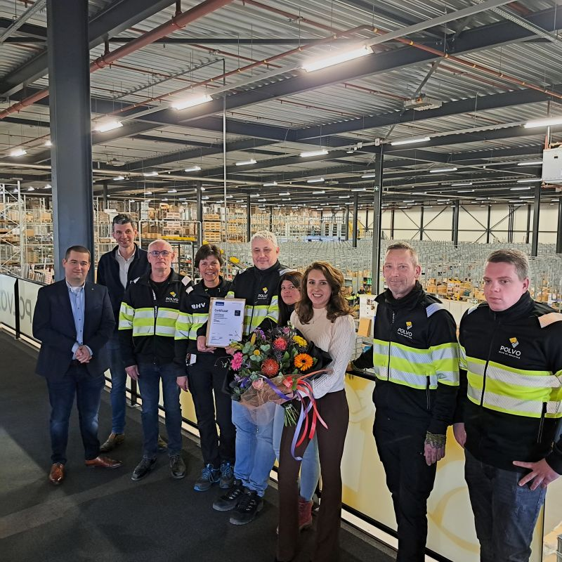 Polvo Achieves TG Certificate for Safe and Healthy Working in the Warehouse